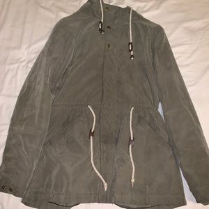 Cotton On- sage light jacket with fur hood.